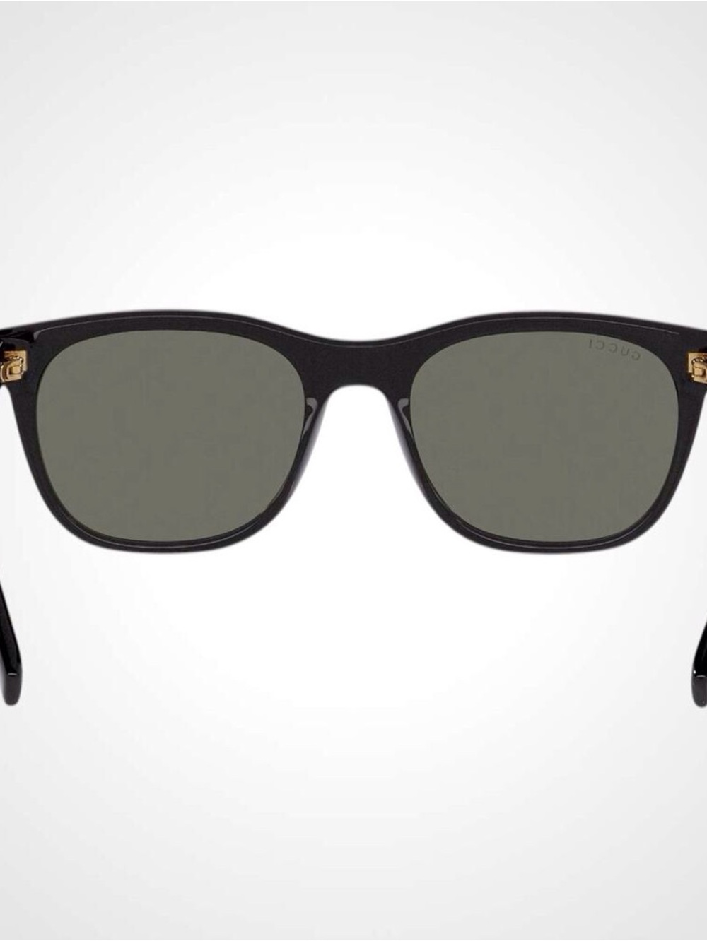 New GUCCI Sunglasses Black 54mm Square Gold Letter Logo Red Green Web Mens